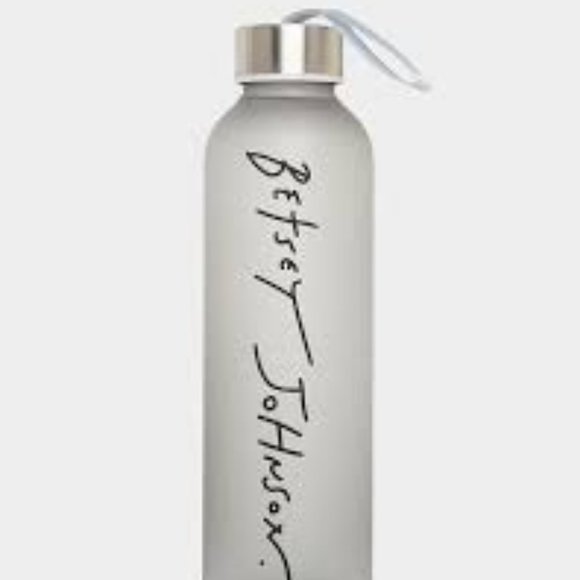 Betsey Johnson Kitsch Keep It Cool Water Bottle Silver EUC - Picture 4 of 4